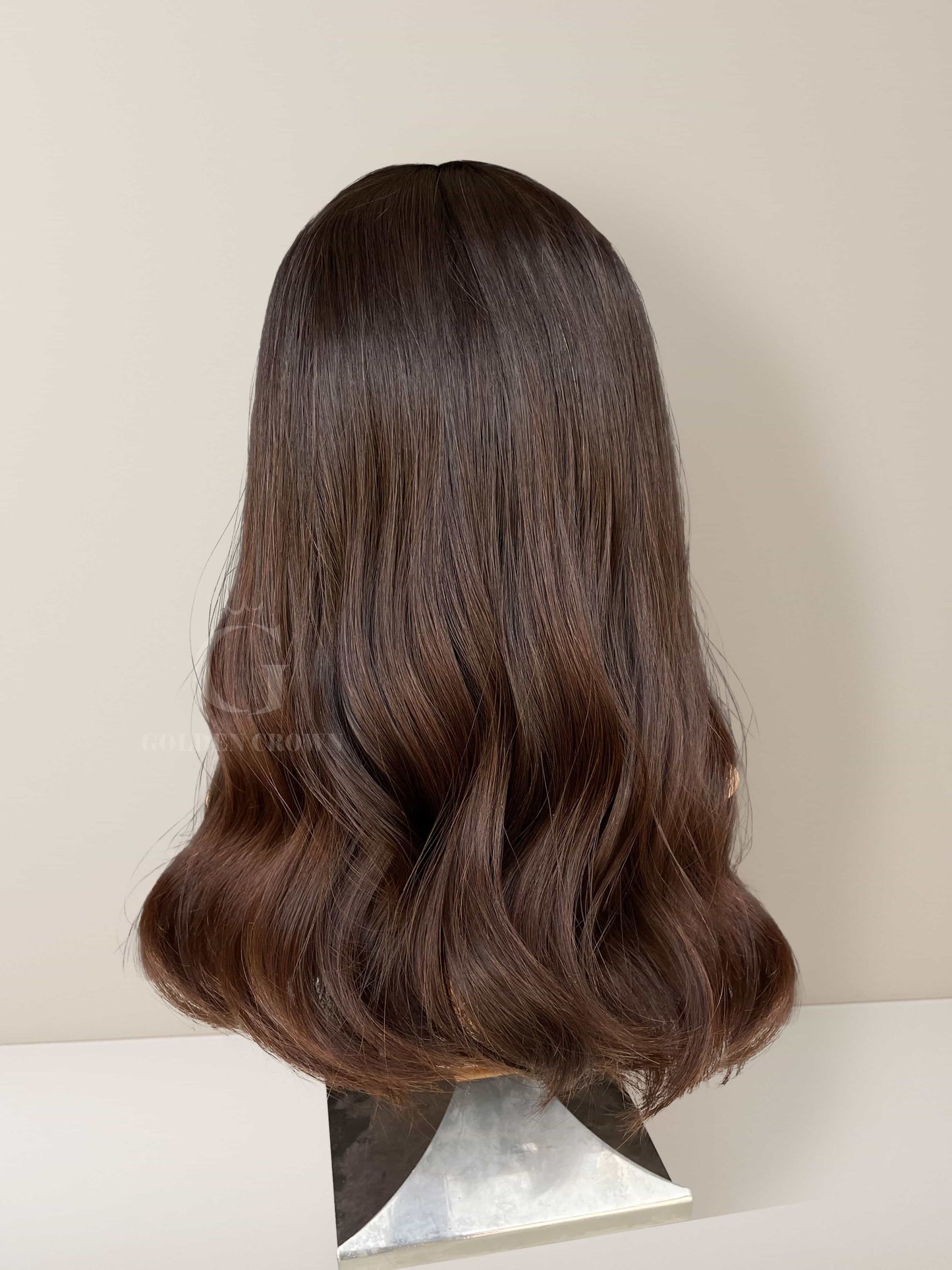 Daphne Lace Top Base 100% Human Hair Wigs Back View GoldenCrownWigs.com