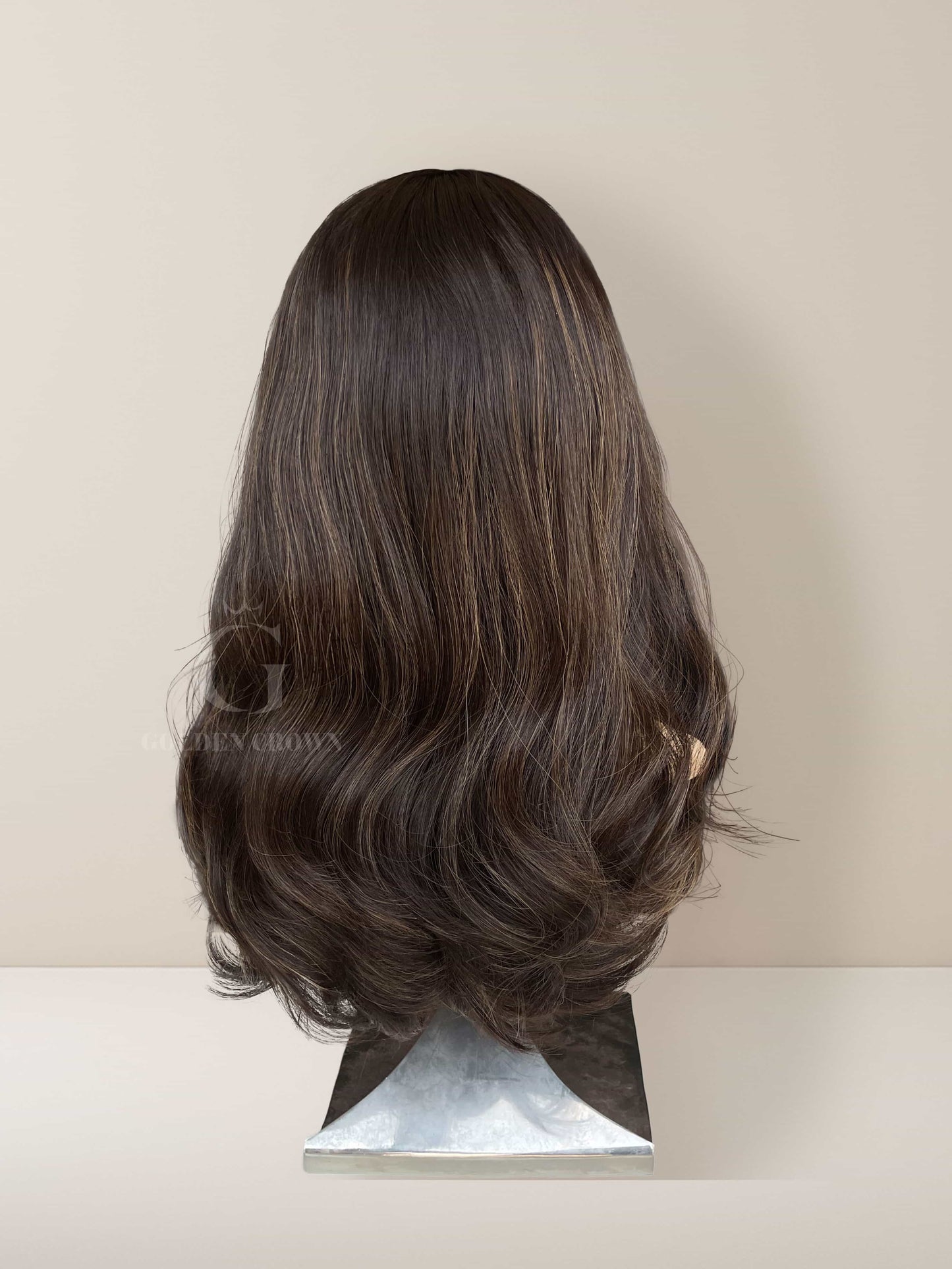 Freya Lace Top Base 100% Human Hair Wigs Back View GoldenCrownWigs.com