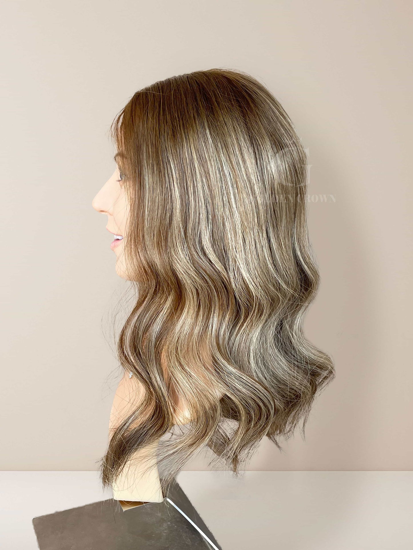 Olivia Lace Top Base 100% Human Hair Wig Right Side View GoldenCrownWigs.com