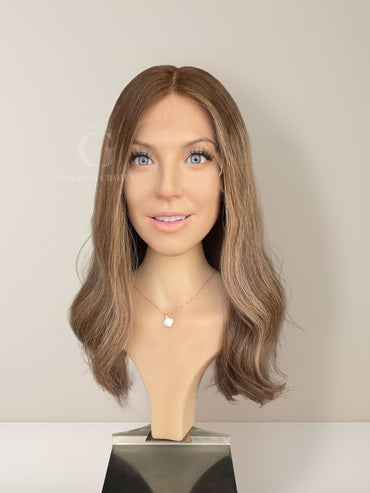 Aurora Lace Top Base 100 Human Hair Wigs Front View GoldenCrownWigs.com