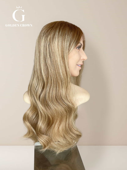 Celeste Lace Top Base 100 Human Hair Left Side View GoldenCrownWigs.com