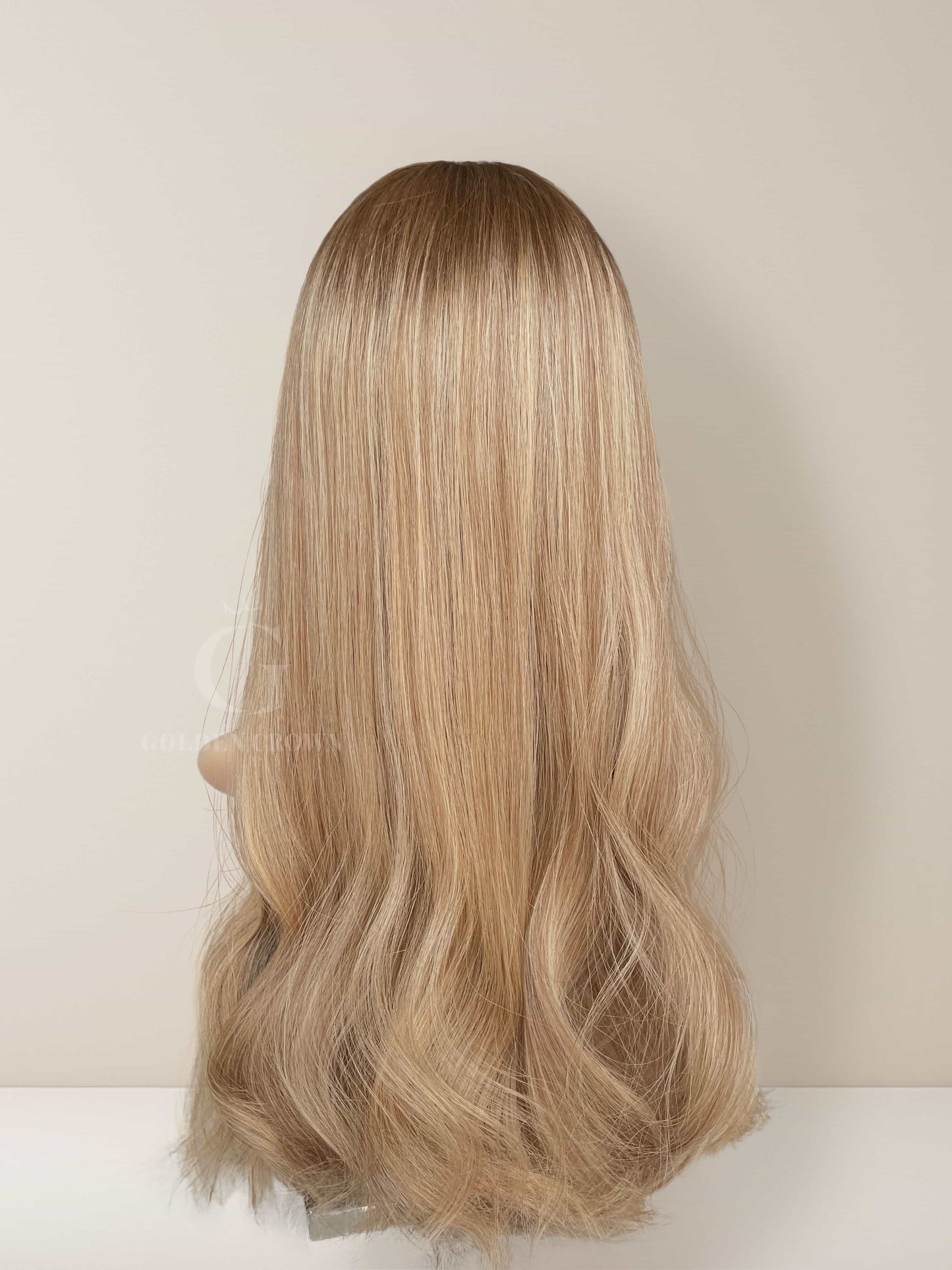 Celeste Lace Top Base 100 Human Hair Wigs Back View GoldenCrownWigs.com