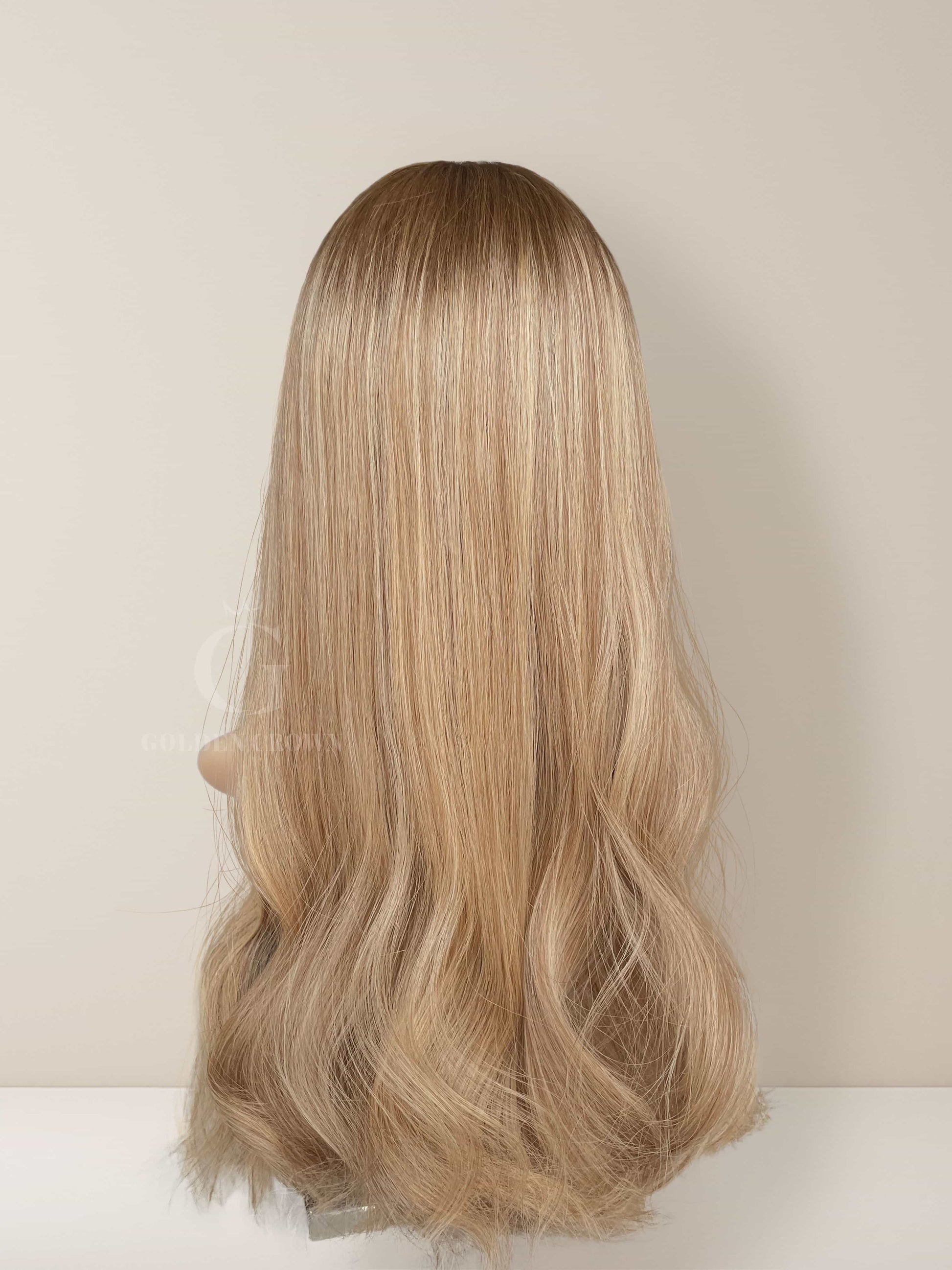 Celeste Lace Top Base 100 Human Hair Wigs Back View GoldenCrownWigs.com