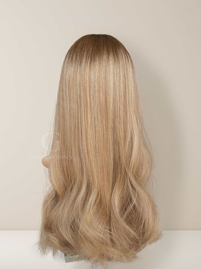 Celeste Lace Top Base 100 Human Hair Wigs Back View GoldenCrownWigs.com