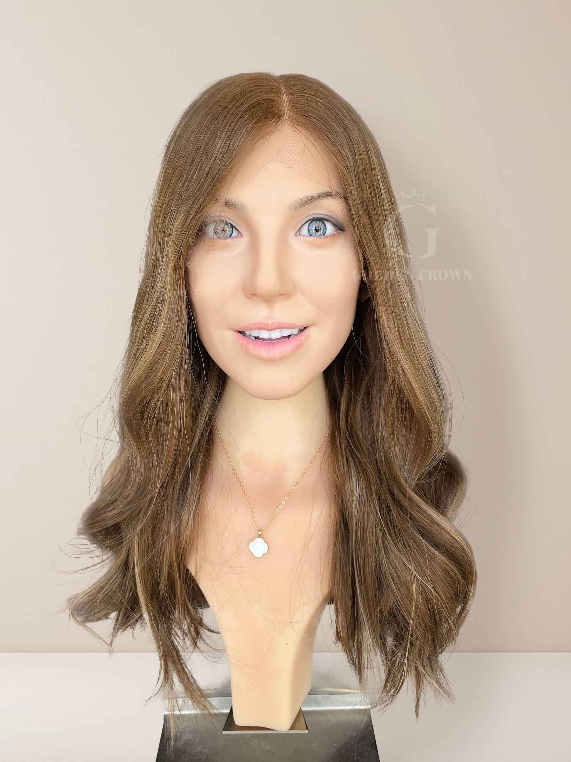 Chloe Lace Top Base 100% Human Hair Wigs Front View GoldenCrownWigs.com