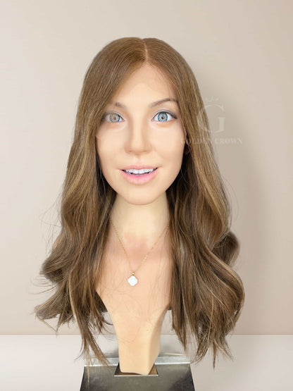 Chloe Lace Top Base 100% Human Hair Wigs Front View GoldenCrownWigs.com