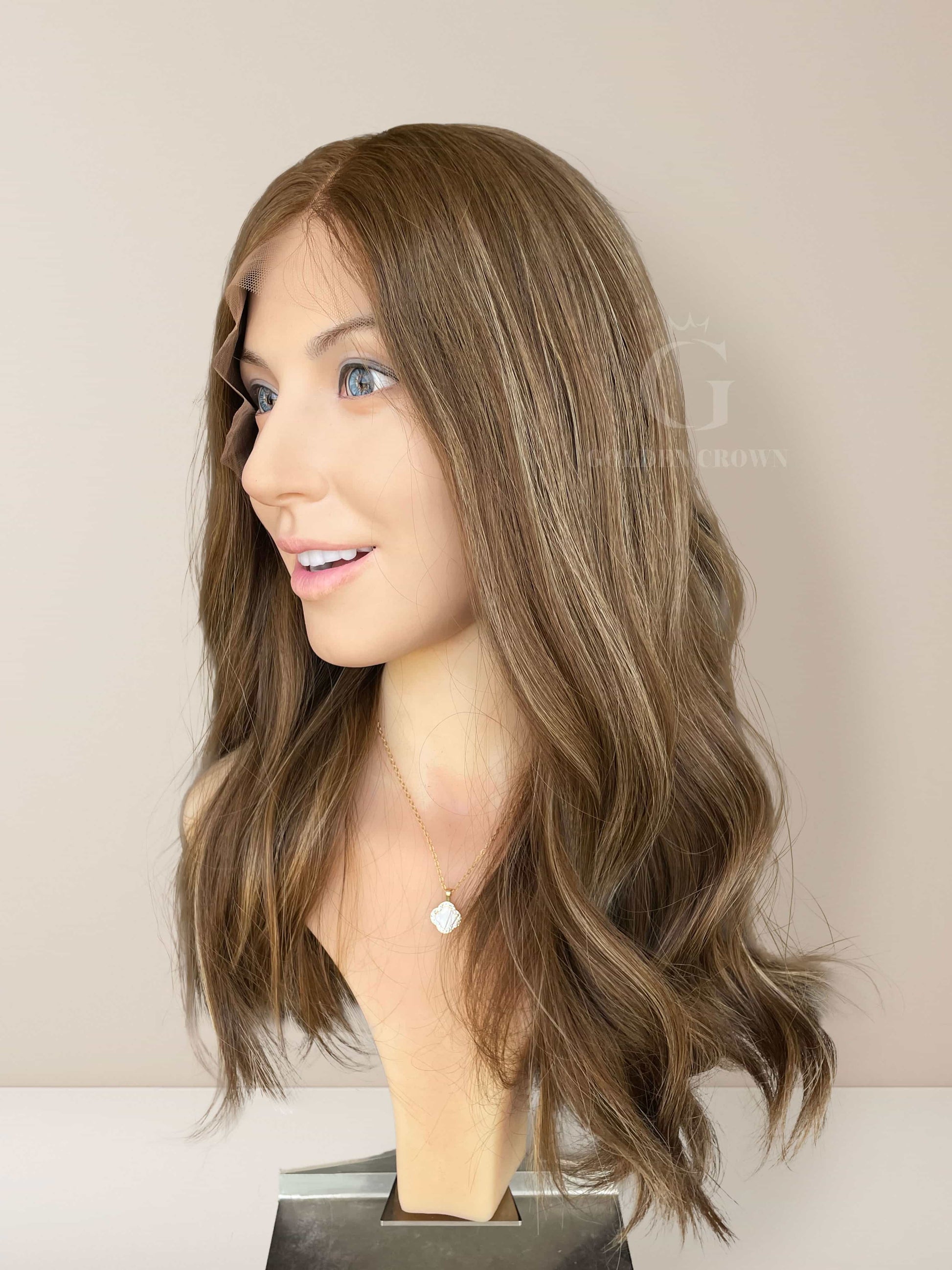 Chloe Lace Top Base 100% Human Hair Wigs Right Side View GoldenCrownWigs.com