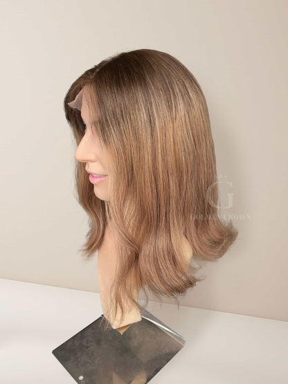 Clara Lace Top Base 100% Human Hair Wigs Right View GoldenCrownWigs.com