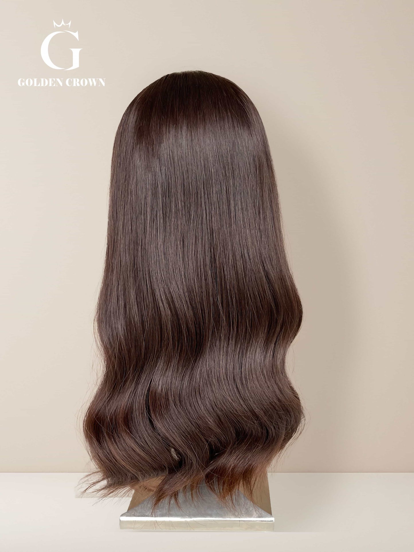 Corinne Lace Top Base 100 Human Hair Back View GoldenCrownWigs.com