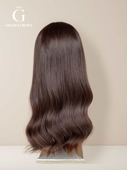 Corinne Lace Top Base 100 Human Hair Back View GoldenCrownWigs.com