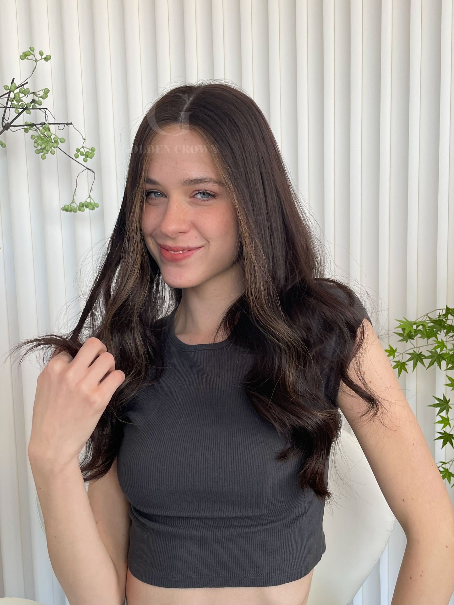 Perruques Elara à base en dentelle, 100 % cheveux humains