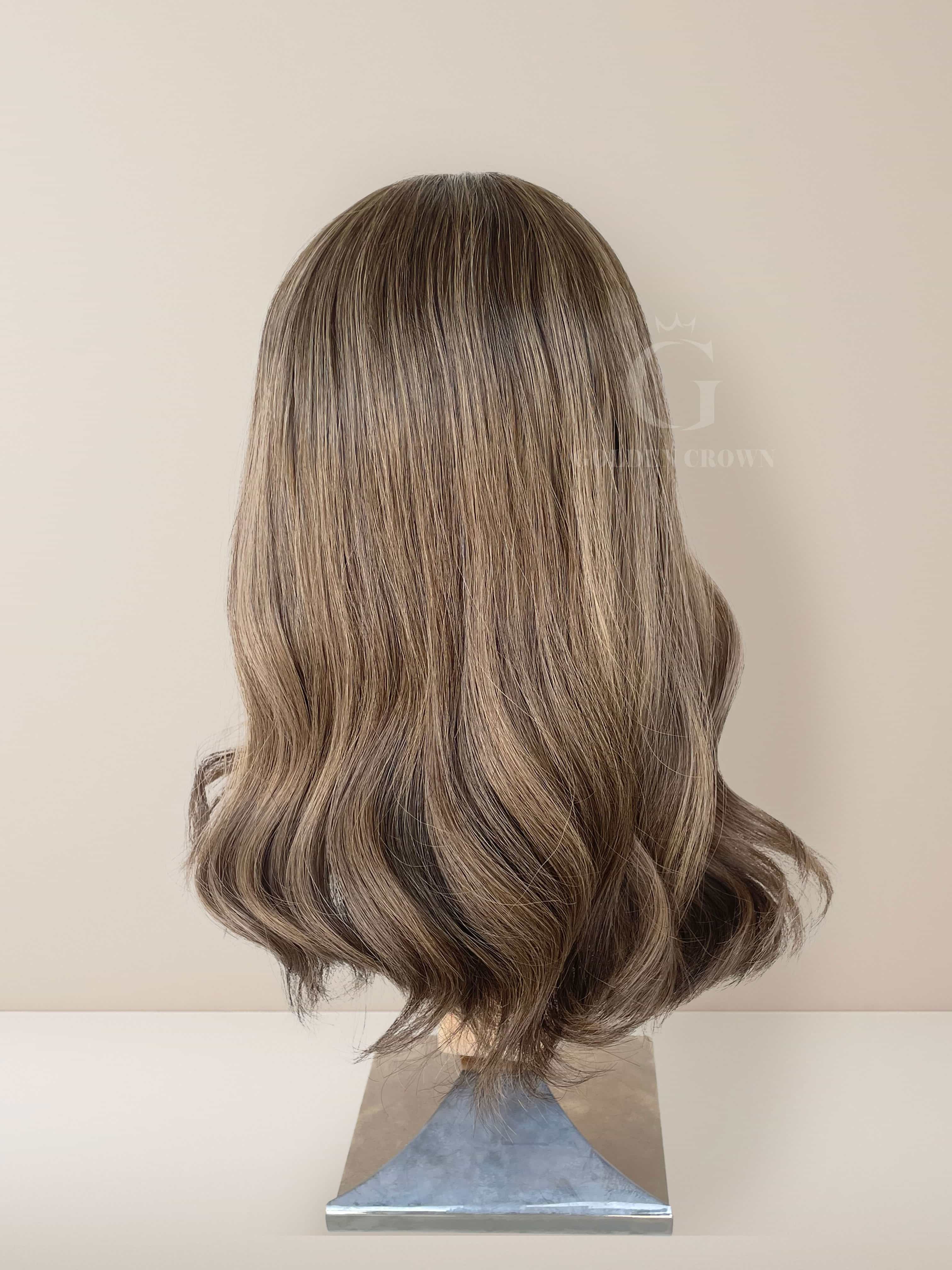 Eva Lace Top Base 100% Human Hair Wigs Back View GoldenCrownWigs.com