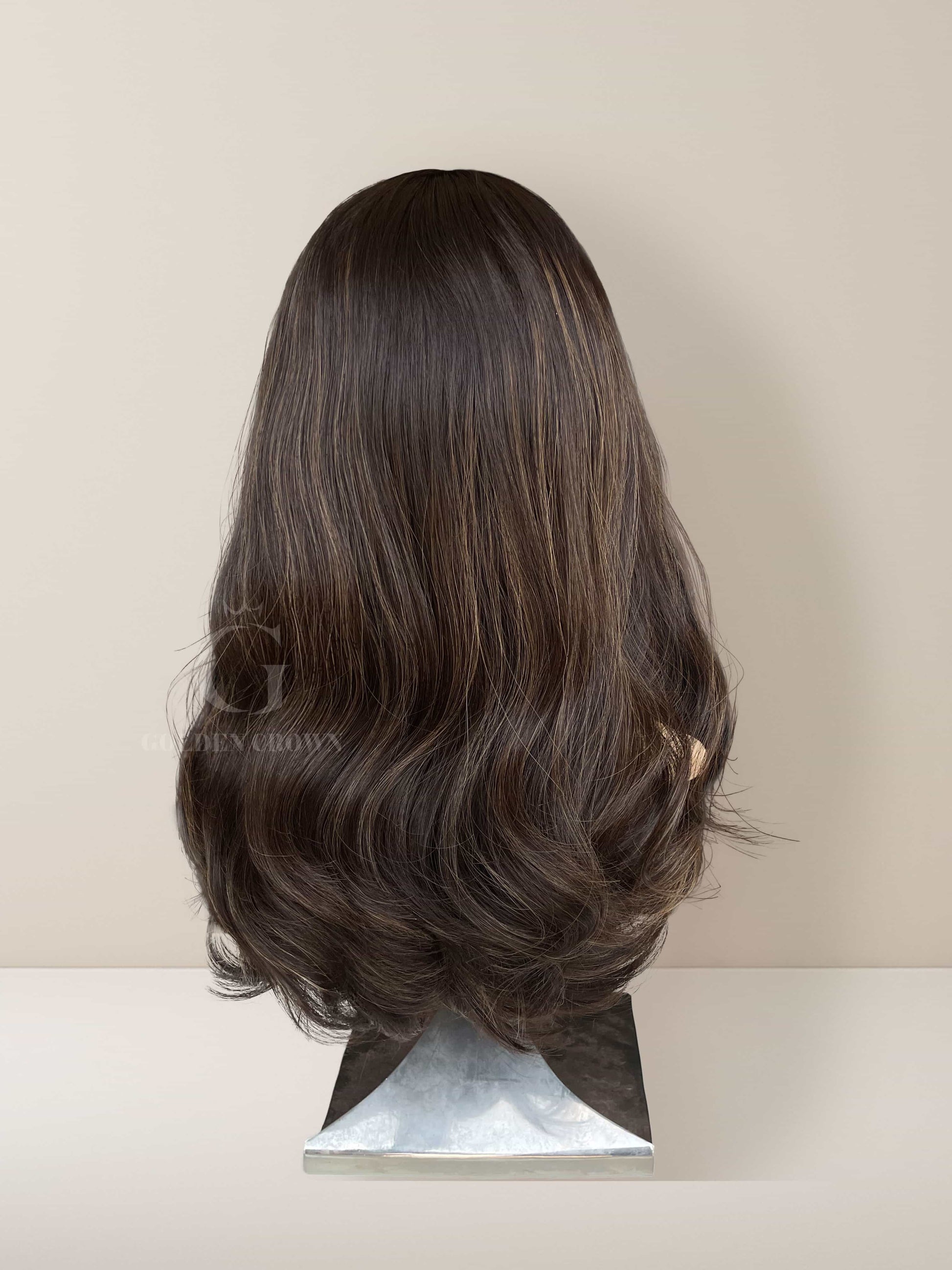 Freya Lace Top Base 100% Human Hair Wigs Back View GoldenCrownWigs.com