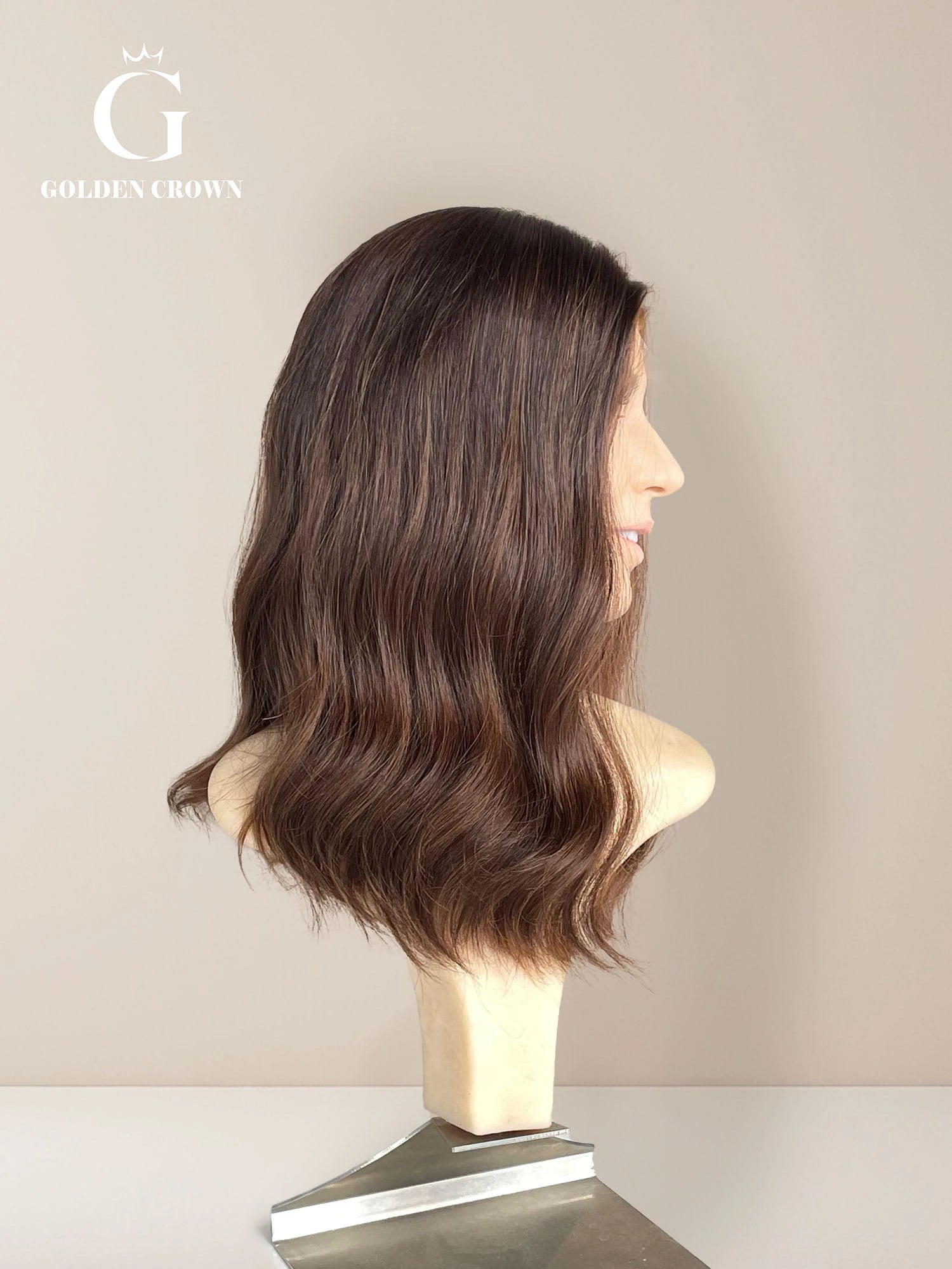 Hazel lace top left side view GoldenCrownWigs