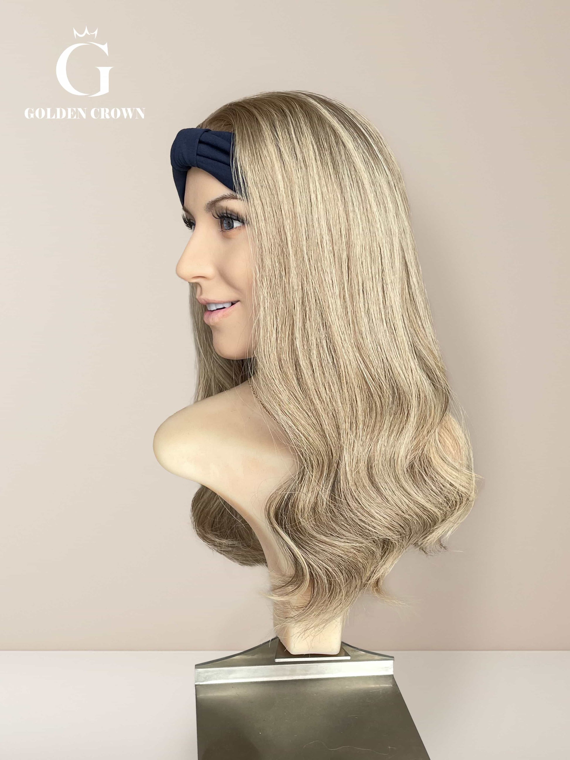 Ingrid Bandfall 100 Human Hair Right Side View GoldenCrownWigs
