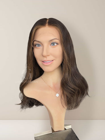 Laurel Lace Top Base 100 Human Hair Wigs Front View GoldenCrownWigs.com