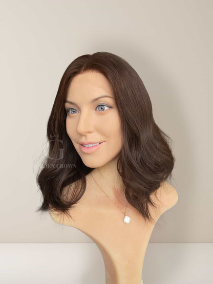 Lila Lace Top Base 100% Human Hair Wigs Front View GoldenCrownWigs.com