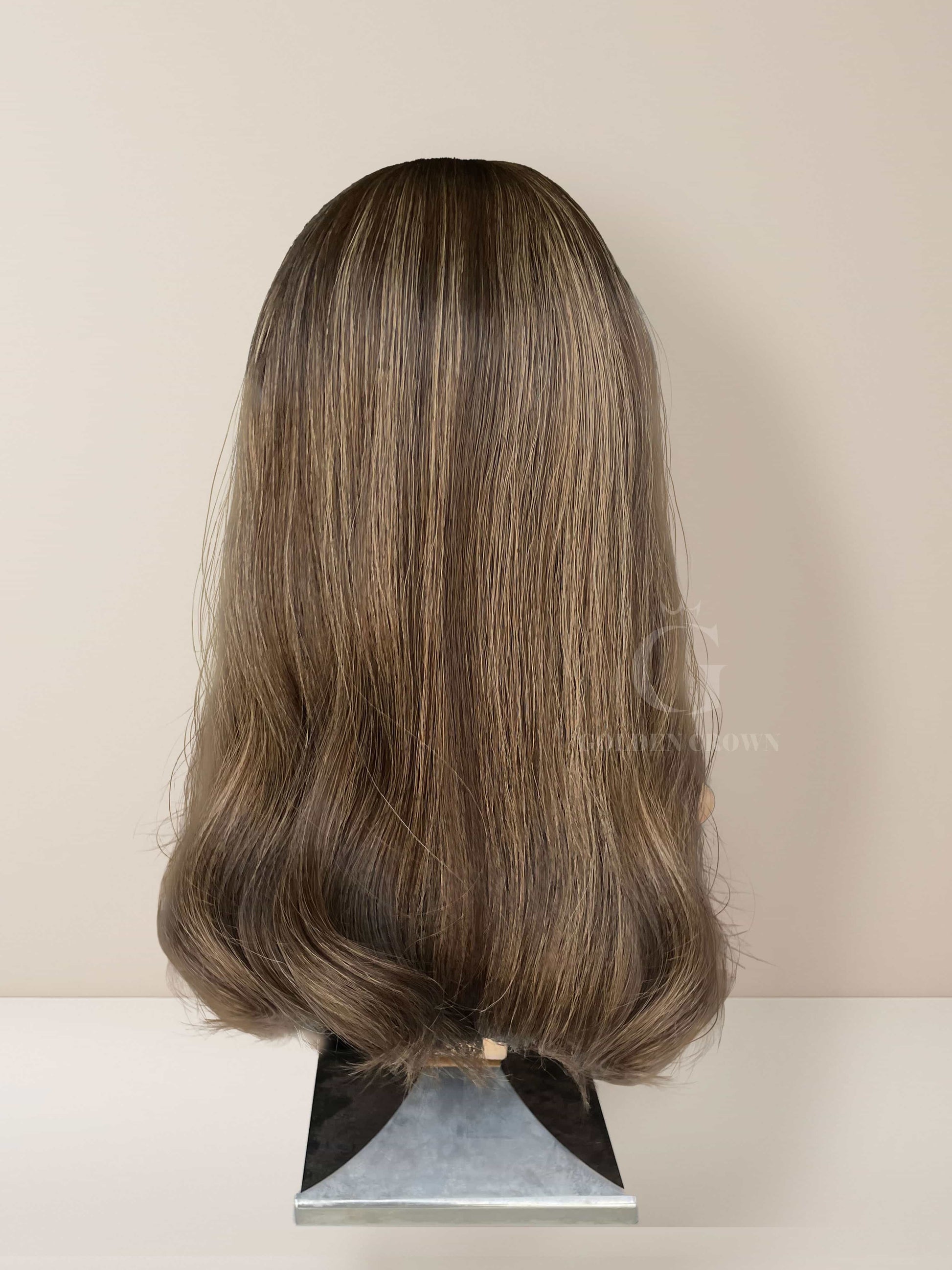 Luna Lace Top Base 100% Human Hair Wigs Back View GoldenCrownWigs.com