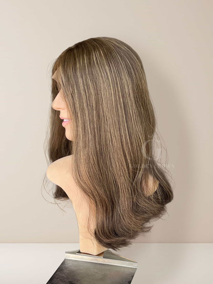Luna Lace Top Base 100% Human Hair Wigs Right Side View GoldenCrownWigs.com