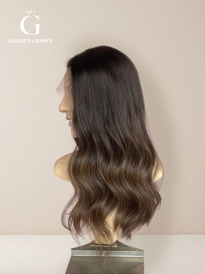 Lydia 20" Lace Top Base 100% Human Hair Wigs (Slight Layer)