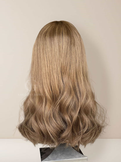 Mia Lace Top Base 100 Human Hair Wigs Back View GoldenCrownWigs.com