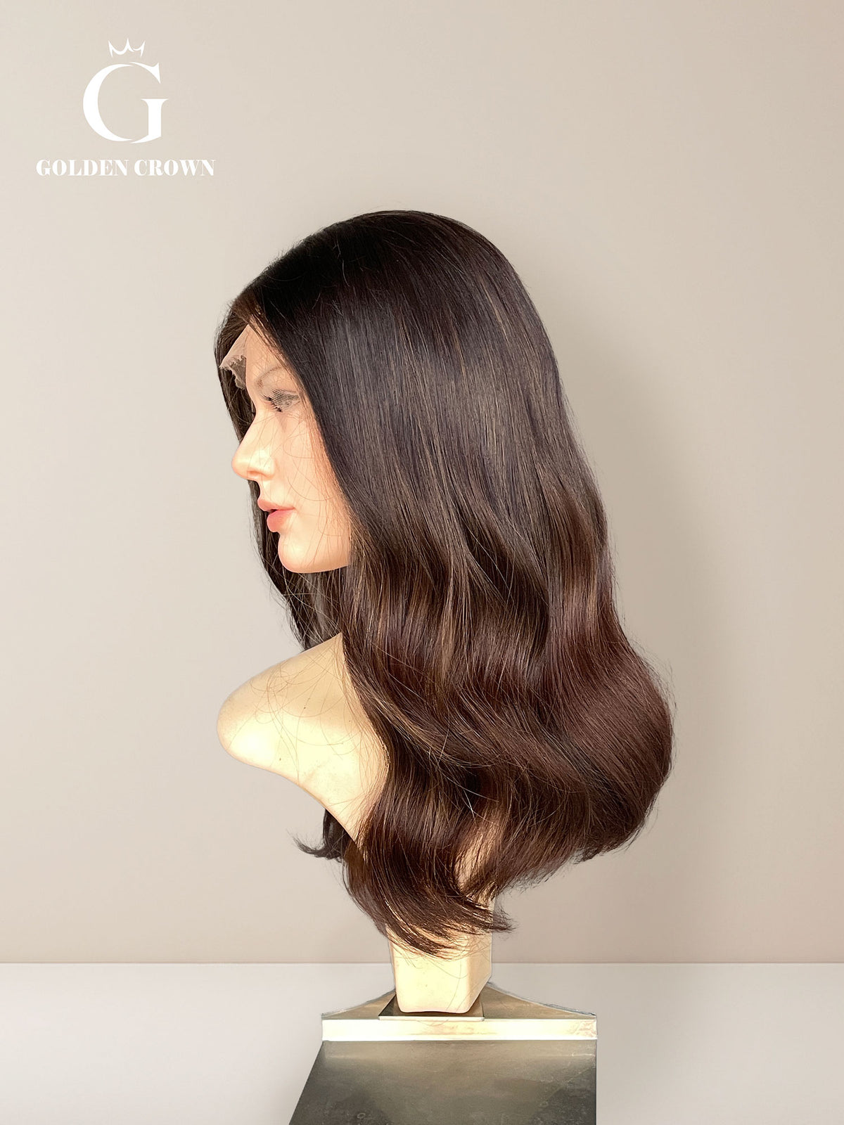 Natural Color 2-6hl6hl8 lace top left side view GoldenCrownWigs