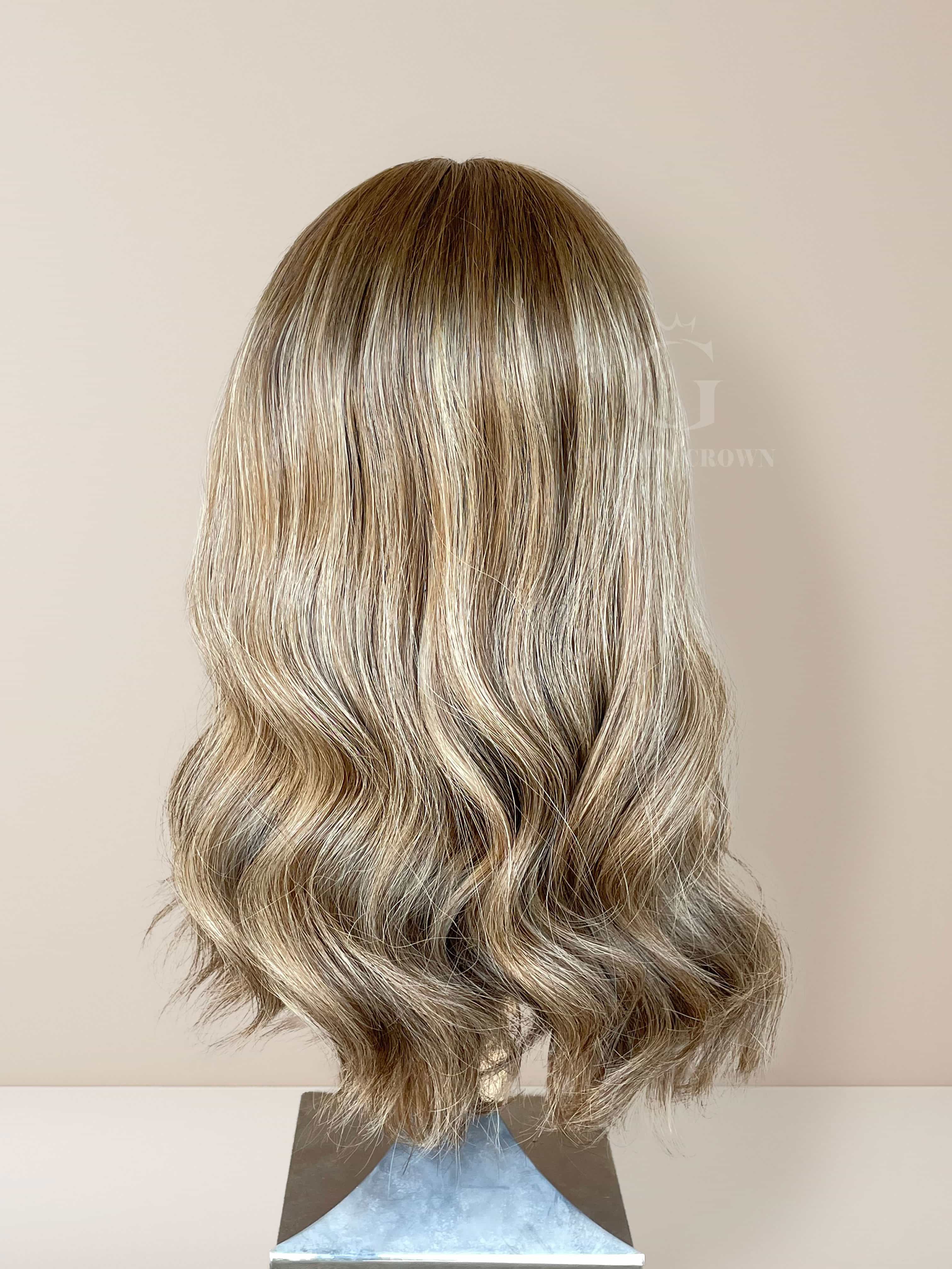 Olivia Lace Top Base 100% Human Hair Wig Back View GoldenCrownWigs.com