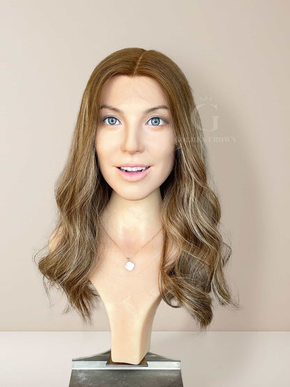 Olivia Lace Top Base 100% Human Hair Wig Front View GoldenCrownWigs.com