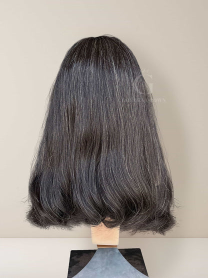Ophelia Lace Top Base 100 Human Hair Wigs Back View GoldenCrownWigs.com