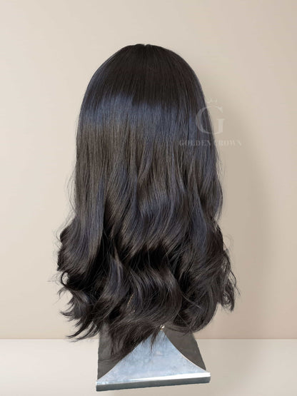 Seraphina Lace Front Base 100% Human Hair Wigs Back View GoldenCrownWigs.com