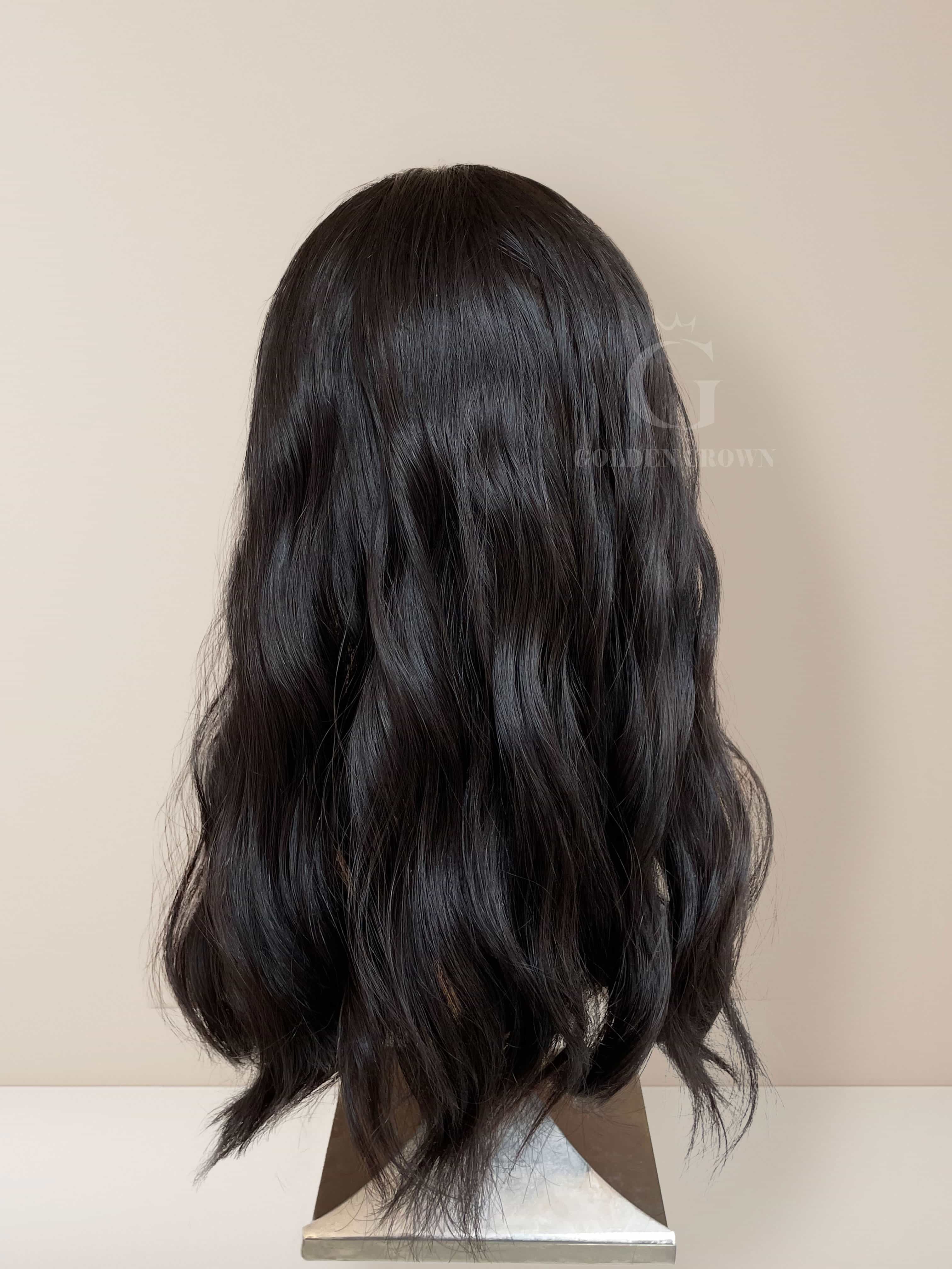 Seraphina Lace Top Base 100% Human Hair Wigs Back View GoldenCrownWigs.com