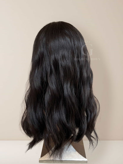 Seraphina Lace Top Base 100% Human Hair Wigs Back View GoldenCrownWigs.com