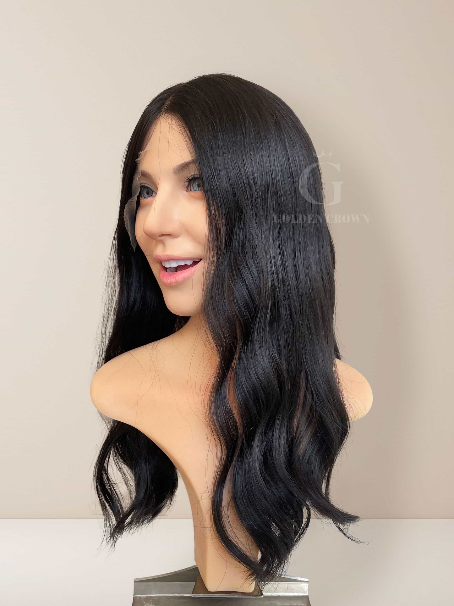 Seraphina Lace Top Base 100% Human Hair Wigs Right Side View GoldenCrownWigs.com