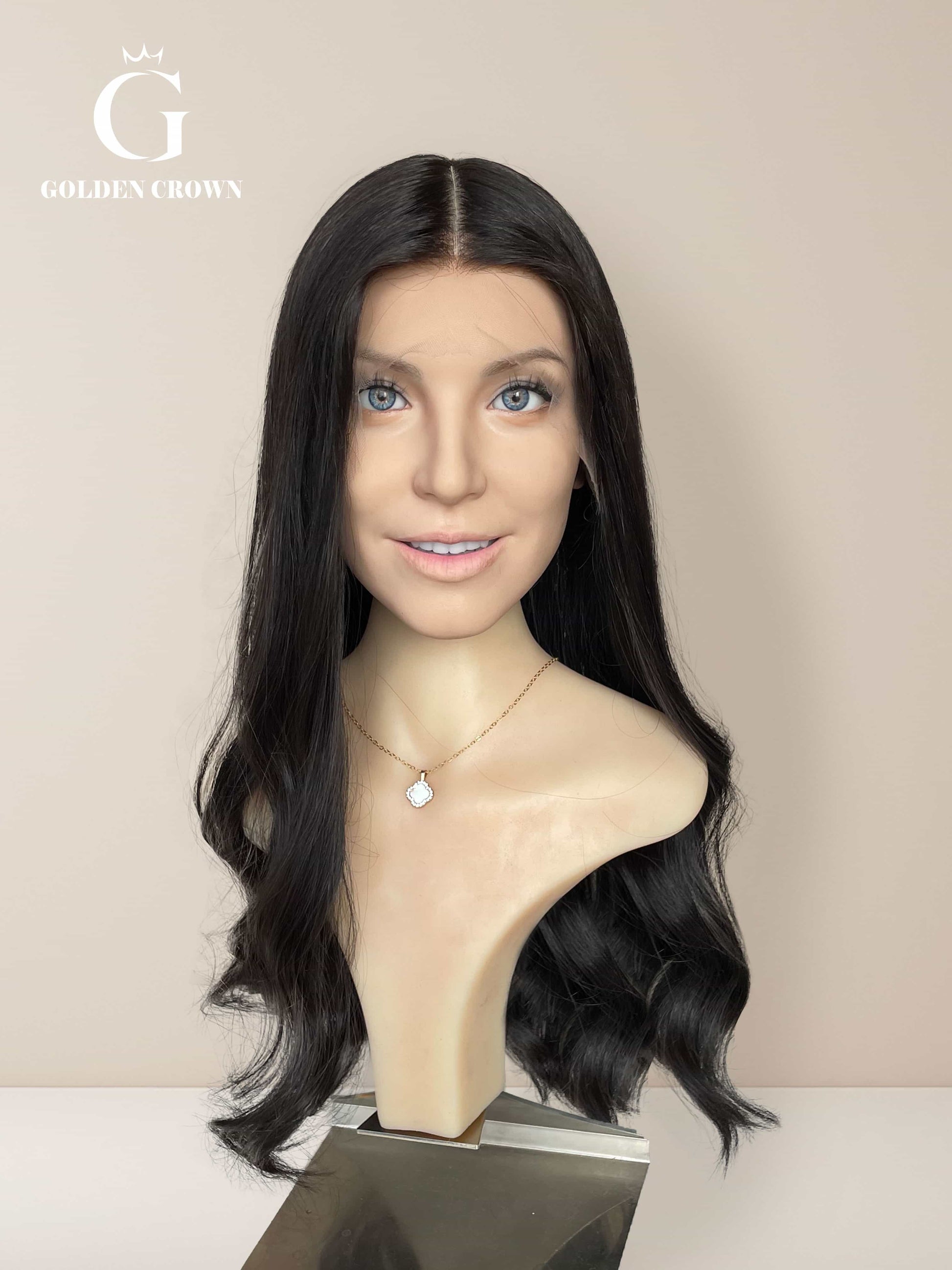 Seraphina Skin Lace Top Base 100 Human Hair Front View GoldenCrownWigs.com