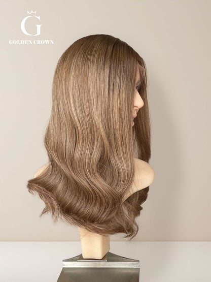 Teddy Lace Top Base 100 Human Hair Left Side View GoldenCrownWigs