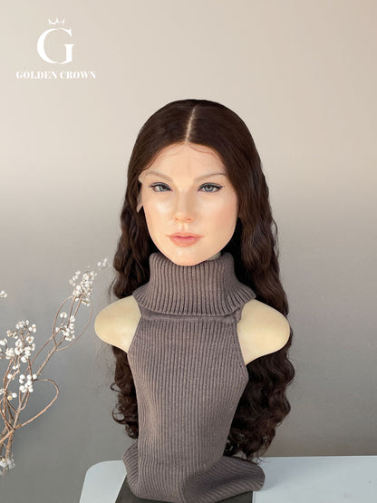 Thalia Wavy Skin Lace Top Base 100% Human Hair Wig