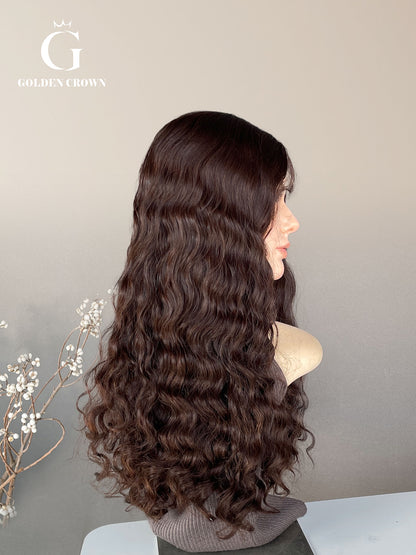 Thalia Wavy Skin Lace Top Base 100% Human Hair Wig