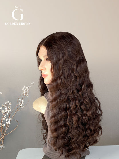 Thalia Wavy Skin Lace Top Base 100% Human Hair Wig