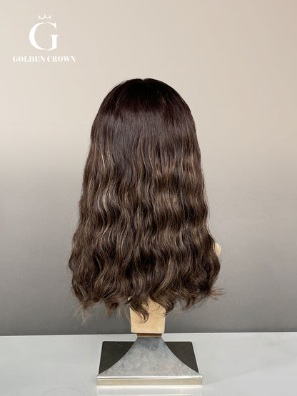 Yulia Wavy Skin Lace Top Base 100% Human Hair Wig