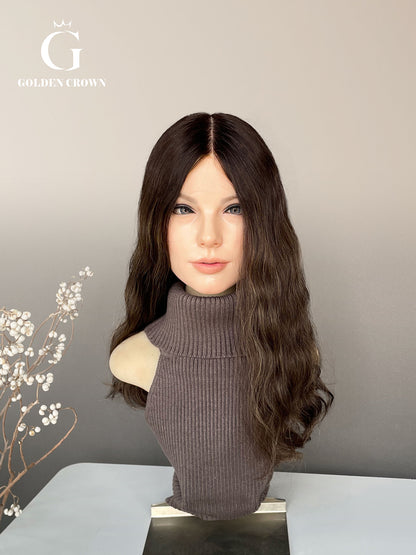 Yulia Wavy Skin Lace Top Base 100% Human Hair Wig