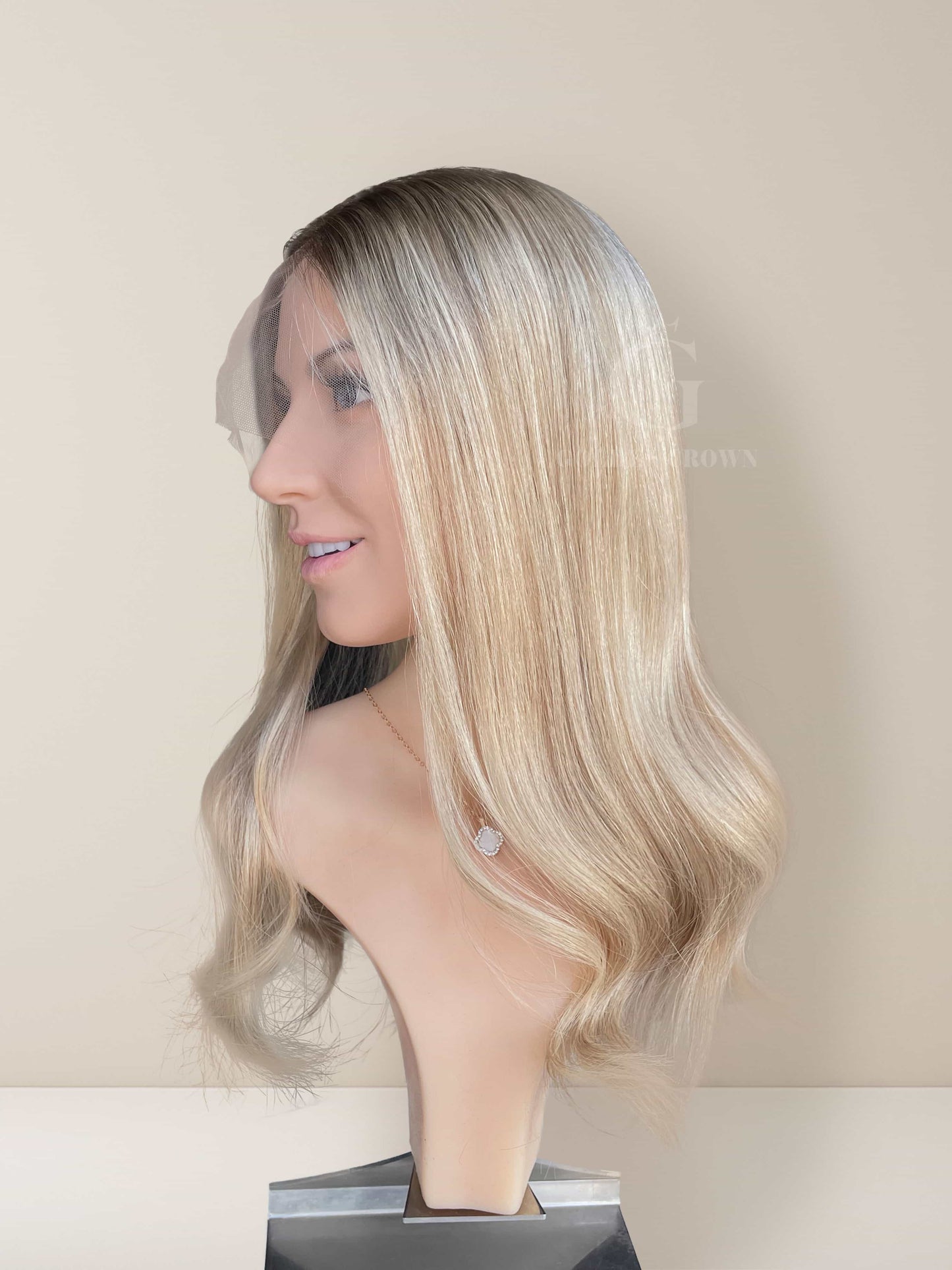 Zoe Lace Top Base 100 Human Hair Wigs Right Side View GoldenCrownWigs.com