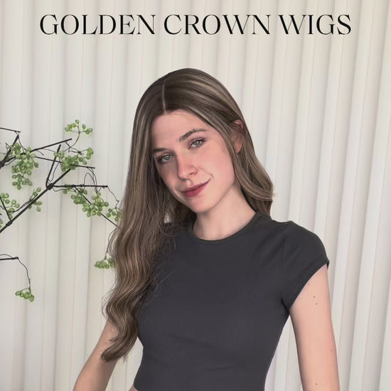 Marnie Lace Top Base 100% Human Hair Wigs Model Showcase GoldenCrownWigs.com