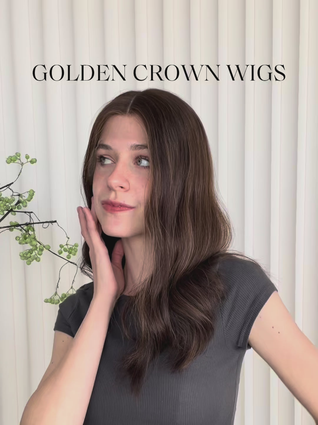 Lina Lace Top Base 100% Human Hair Wigs Model View GoldenCrownWigs.com