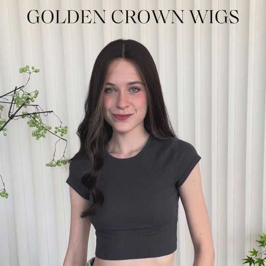 Elara Lace Top Base 100% Human Hair Wigs Model Showcase GoldenCrownWigs.com