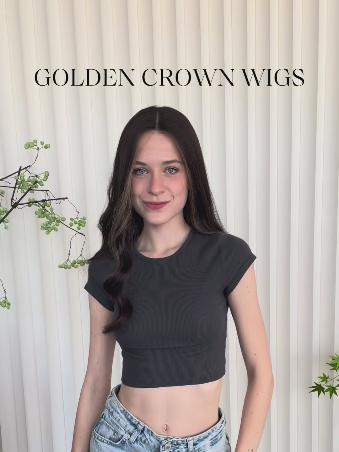 Elara Lace Top Base 100% Human Hair Wigs Model Showcase GoldenCrownWigs.com