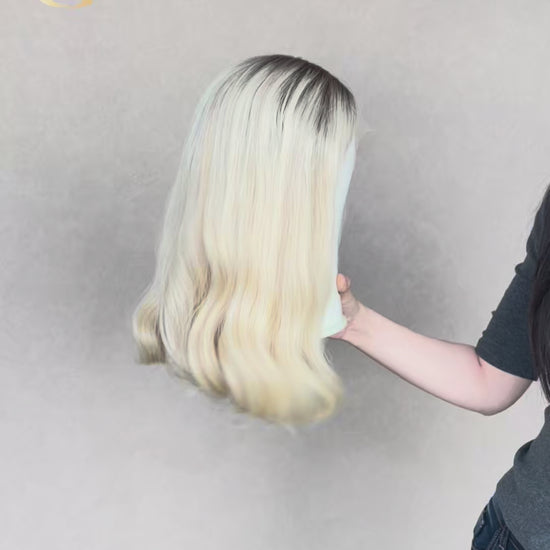 Emma Skin Lace Top Base 100% Human Hair Wigs Showcase GoldenCrownWigs