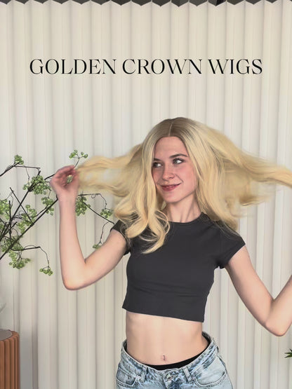 Grace Lace Top Base 100% Human Hair Wigs Model Showcase GoldenCrownWigs.com