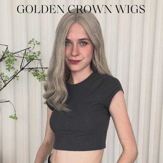 Elowen Lace Top Base 100% Human Hair Wigs Model Showcase GoldenCrownWigs.com