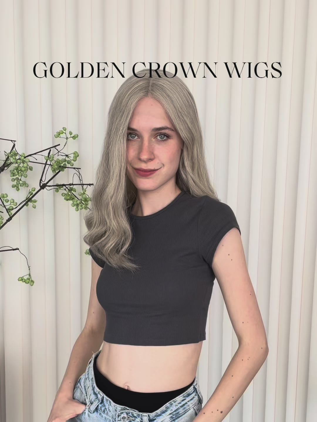 Elowen Lace Top Base 100% Human Hair Wigs Model Showcase GoldenCrownWigs.com