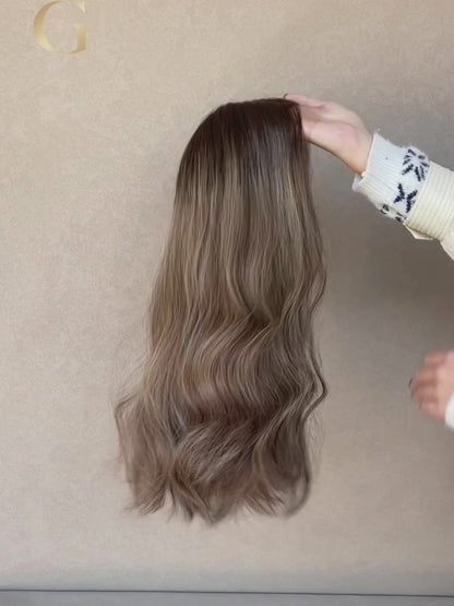 Leah Lace Top Base 100% Human Hair Wigs Showcase GoldenCrownWigs.com